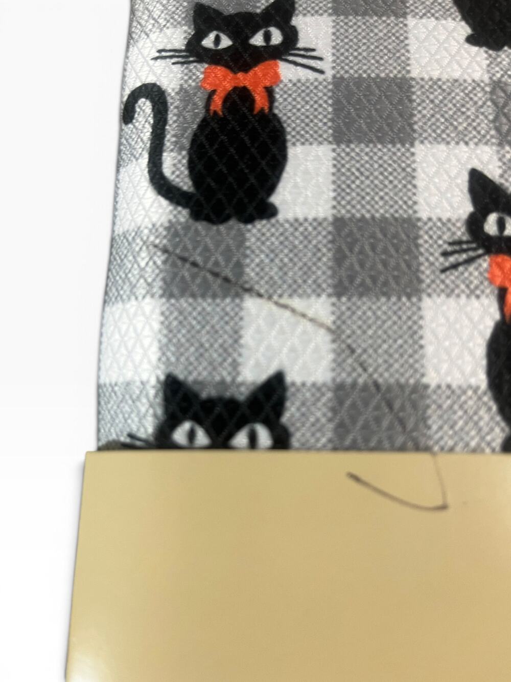 Martha Stewart Set of 2 Black Cat Plaid Reversible Drying Mats 16" x 22" NWT